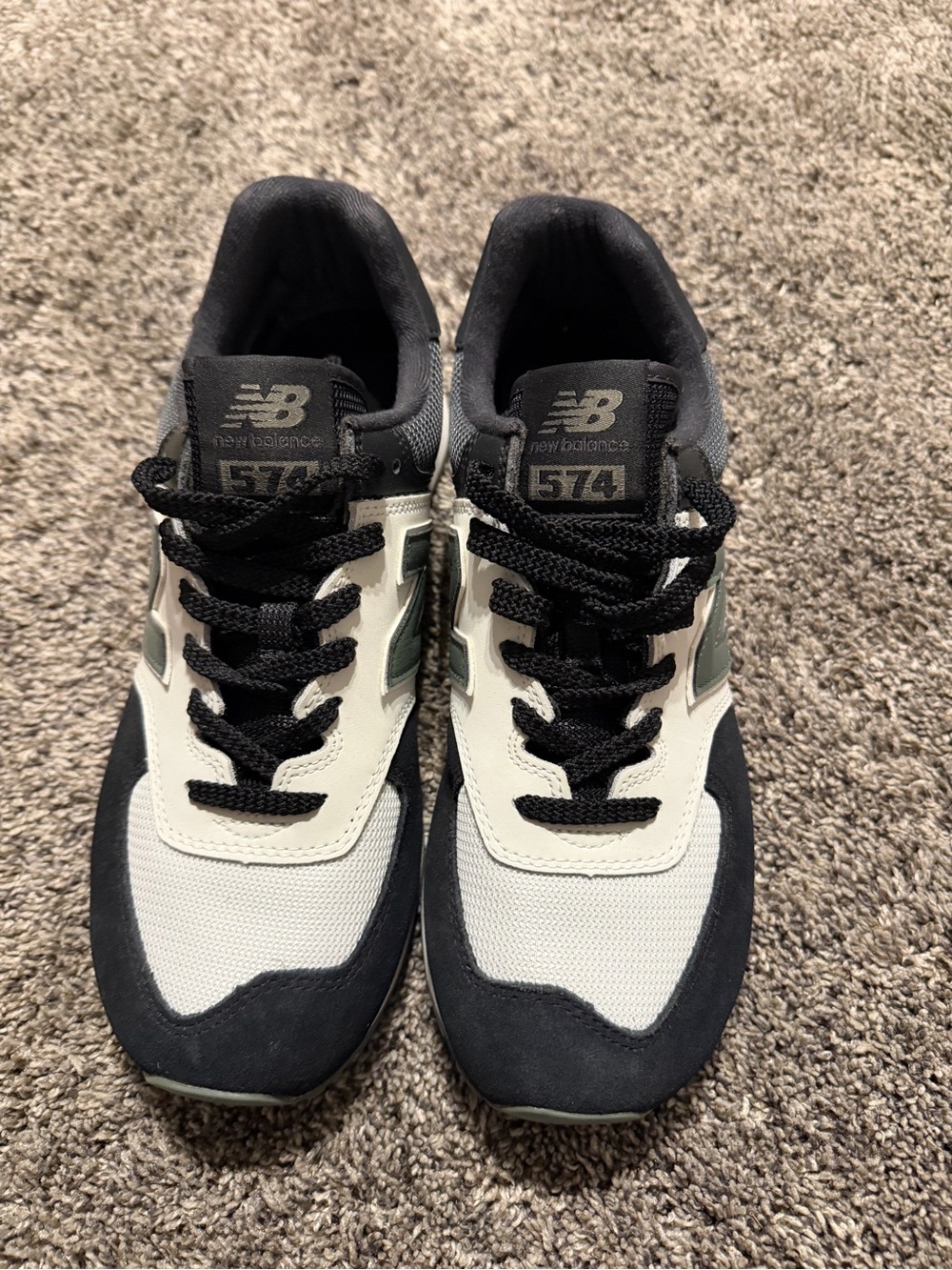 New Balance Men’s Black and White 574 Retro Sneakers